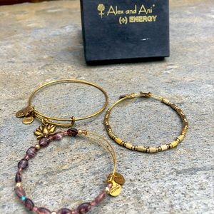 Alex and Ani 3 bangle bracelets set.